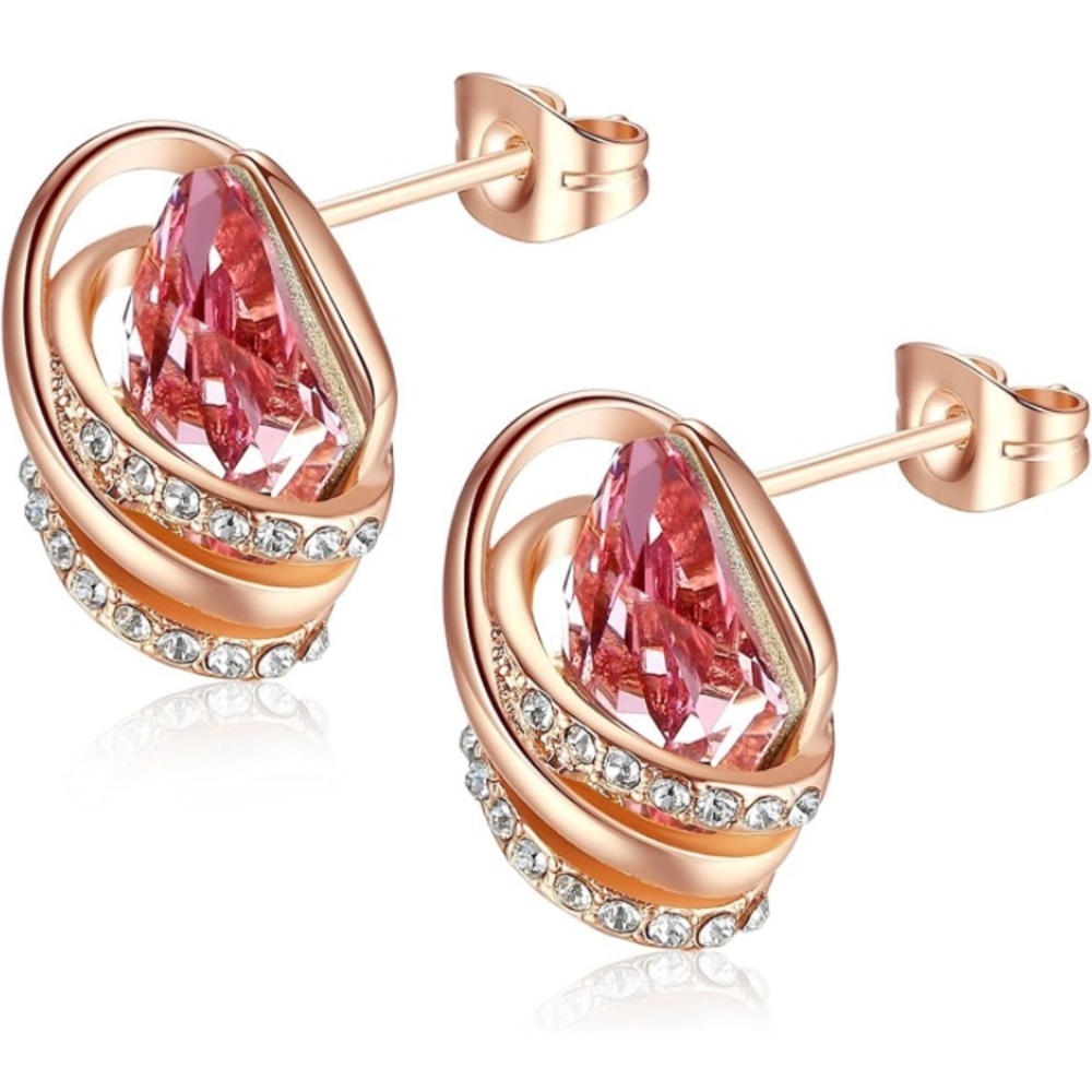 18K Rose Gold October Birthstone Earrings